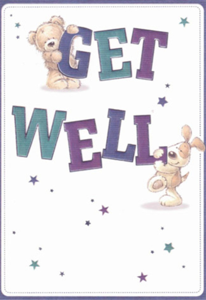 Radiating a sense of sincere encouragement, this illustrated get well card seems to gather together the gentle optimism that characterizes Streatham's vibrant culture. A cuddly bear and cheerful puppy are rendered with soft, rounded brushstrokes, as playful stars float about them like hopeful wishes swirling along Leigham Court Road. The bold, confident typography, shaded in rich purples and soothing aquas, anchors the composition-embodying resilience and reassurance. Texture is central here: the bear's plush fur and the velvety ears of the puppy invite a mental caress, granting the card a sense of touch even from afar. The pristine cream background allows every detail-every burst of bright starlight, every animated feature of the animal friends-to shine unfiltered, recalling the freshness one experiences while gathering blooms at Streatham Market. Imagining this card paired with a bouquet crafted by talented local florists, the gesture becomes a radiant beacon of care and encouragement, lifting hearts and spirits amid recovery. It's a beautiful synergy of innocence and sincere support, a gift from Streatham meant to nurture and restore when it's needed most.